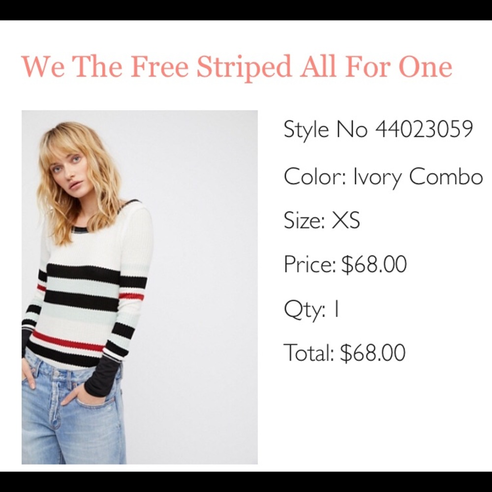 Free people we the free all for one striped top